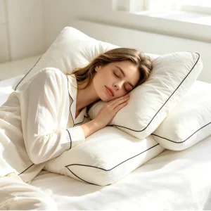 5 Star Hotel Premium Goose Down Pillow Hypoallergenic Anti Bacterial Cloud Comfort Segmented Quilted Bed Pillow for Home Use