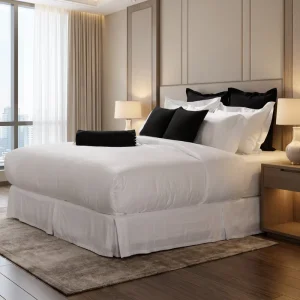 5 Star Hotel White Printed Plant Pattern Pillow Case Duvet Cover Bed Sheet Cotton 400TC Bedding Set