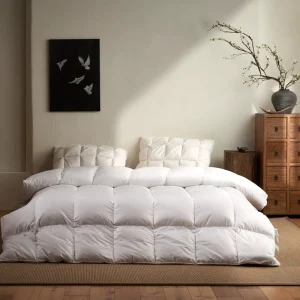 5 Star Hotel White Washed Feather Quilt Super Thick Smooth Touch Breathable All Season Home Bedding Duvet Support OEM ODM Custom