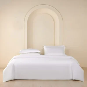 5-Star White Hotel Collection 100% Cotton Sateen Breathable Wrinkle-resistant Duvet Cover Set