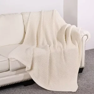 50*70″ Extra-Long Couch Throw OEM/ODM Customization Annual Contract Tender 50*70 Rectangle Waffle Knit Throw Blanket