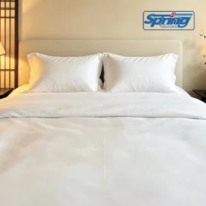 50% Cotton 50% Polyester Hotel Bed Linen Set Soft Breathable Duvet Cover Flat Sheet Pillowcase for Hotel Wholesalers