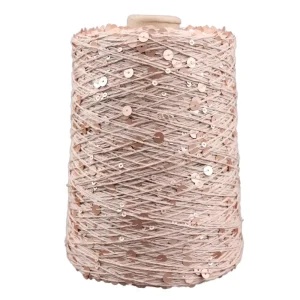 50 Grams 3 Millimeters Pure Cotton Sequin Yarn Hand woven 400 Meters Multiple Colors Are Available For Selection