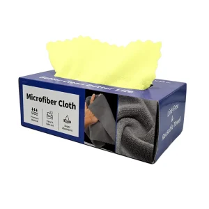 50 Pack Microfiber Cleaning Cloth Box Reusable Edgeless Wipes Absorbent Shop Towels for Auto Cleaning Wipe