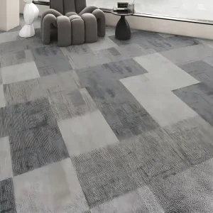 50 x 50 cm PP Modular Flooring PVC Backed Flame Retardant Carpet Squares for High Tech Park and Office Cubicles