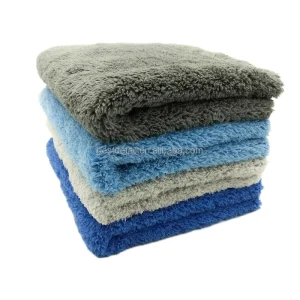 500 Gsm 40×40 cm Ultra Soft Plush Fluffy Car Care Wash Buffing Polish Cleaning Auto Detailing Edgeless Microfiber Car Wash Towel