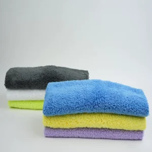 500GSM Edgeless Quick Dry Microfiber Car Wash Towel Polishing Ultra Absorbent Edge Coral Fleece Custom Logo Car Cleaning Cloth