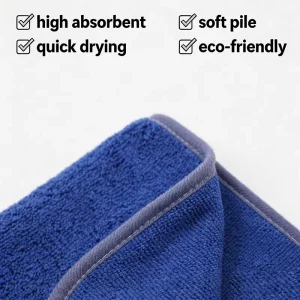 500GSM Microfiber High Low Pile Car Drying Towel Super Absorbent Dual Side Plush Auto Detailing Towel for SUV Truck