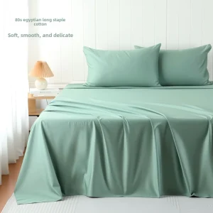 500TC Long Staple Cotton Solid Color Four Piece Set Customizable Cover Sheet & Pillowcases