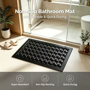508 Modern Black Rubber Door Mat Custom Waterproof Non slip Dirt proof for Home and Hotel Use