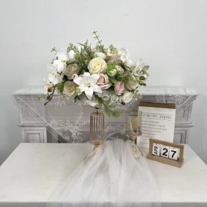 50Cm 60Cm 70Cm 80Cm Large Rose Flower Arrangement Wedding Table Flower Centerpieces Silk Artificial White Flower Ball