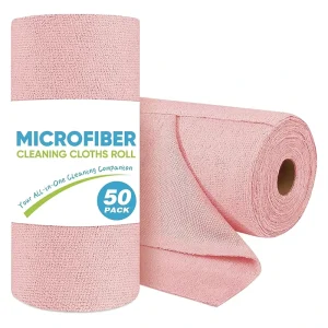 50Pack 30*30cm Tearable Cleaning Cloth Roll Quick-Dry Perforated Commercial Shop Rags Microfiber Towels Roll for Kitchen