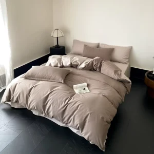 50S 100% Pure Cotton Brushed Bedding Set Ultra Soft Peach Skin Thick Warm Bed Linen Set Anti Pilling for Humid Cold Winter