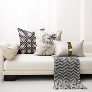 50cm*50cm New Chinese Style Decorative Throw Pillow Suitable for Hotel Living Room Bed Lumbar Pillow