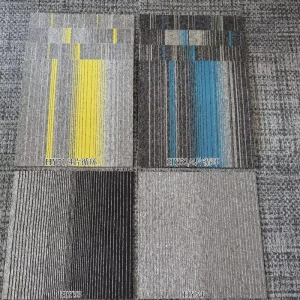 50cm Cross Linear Strip Carpet Tiles Factory Direct Supply Sound Absorbing Commercial Modular Square Floor Mat