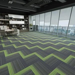 50cm Multi Color Vertical Strip Commercial Carpet Tiles Fire Resistant Anti-stain Modular Square Mat for Enterprise Lobby