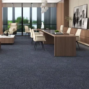 50cm PP Heavy Duty Dark Grey Modern Custom Commercial Carpet Tiles 24″ X 24″ Non Slip Soft Rectangle Floor Tile Easy Install