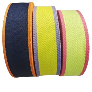 50mm Eco-Friendly Jacquard Twill Two Color Mixed Cotton Webbing for Brand Bag Straps