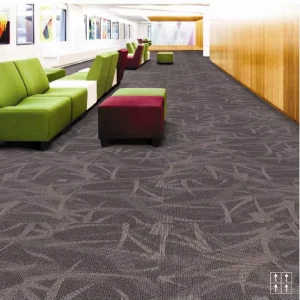 50×50 Abstract Cut Pile Puzzle Tiles for Bedroom Blue Commercial Nylon Carpet Non Slip Stain Resistant