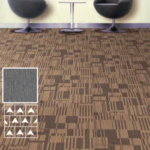 50x50cm Modern Modular Carpet Tiles for Living Room Office Hotel Striped PVC Backing Thermal Insulation Floor Carpet