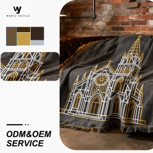 55Polyester 45Cotton Woven Jacquard Tapestry Home Wall Hanging Art
