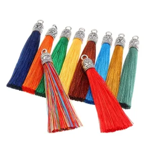 55mm Custom Polyester Tassel Fringe Decorative Bookmark Metal Cap Jewelry Cellphone Accessories DIY Hanging Ear Pendant Garment