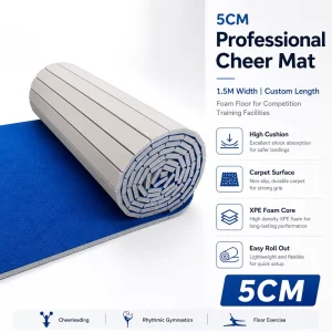 5CM Professional Cheer Mat 1.5M Width Custom Length Foam Floor for Competition Training Facilities
