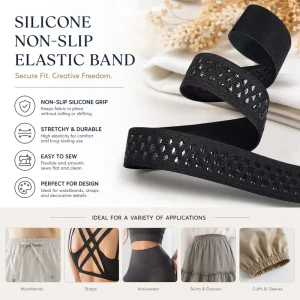 5cm Black Printed Polyester Nylon Gripper Elastic Garment Use Outdoor Equipment Durable Fast Delivery Factory