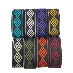 5cm Polyester Single Side Webbing for Bag Strap Ethnic Jacquard Webbing for Clothing
