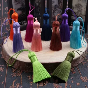 5cm Short Fat Silk Tassel Fringe Sewing Bang Tassel Trim Key Tassels for DIY Pendant Embellish Curtain Accessories