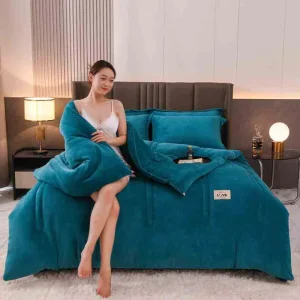 5kgs Heavy Duty Super Queen king Twin Size Plain Color Thick Quilt for Cold Winter Large Size Bedding Set Comforter Pillowcase