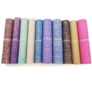 5mm High density Anti slip Exercise Fitness Pilates Costom Logo Eco Friendly PVC Jute Yoga Mat