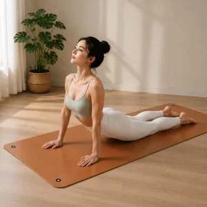 5mm PU Natural Rubber Alignment Lines Custom Fitness Exercise Grommet Hanging Yoga Mat