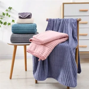 5pcs Set Bath Towels Washcloths Coral Fleece Bathroom Beach Pool Towel Set Quick Dry Coral Velvet Highly Absorbent Travel Shower