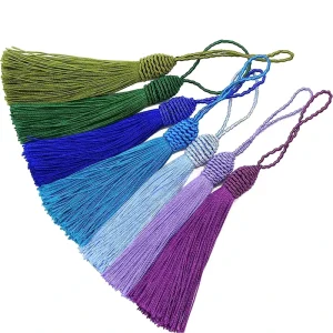 6 Inch Tassel Silky Floss Bookmark Tassels with 2 Inch Cord Loop Tassels for DIY Craft Jewelry Making Accessories
