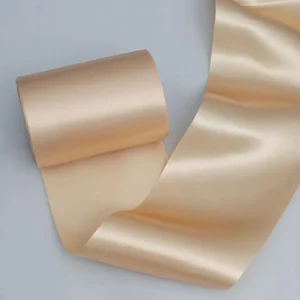 6 Inch X 20 Meters Wide Gold Satin Ribbon Roll Solid Fabric for Cutting Ceremony Kit Grand Opening Chair Sash Party Decoration