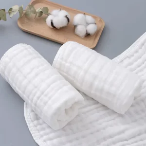 6 Layers Thicken Super Soft and Absorbent 100% Organic Cotton Newborn Infant Baby Muslin Burp Cloth