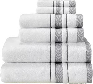 6 PCS Towel Set 100% Egyptian Cotton Highly Absorbent Luxury Hotel Spa Quality Custom Bath Towels Set