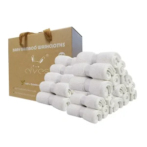 6 Pack 500gsm 100% Organic Bamboo Baby Face Wash Cloth 25×25 2 Layers Bamboo Towel Baby Washcloth
