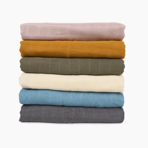 6 Pack Breathable Soft Muslin Animal Print 500TC Winter Swaddle Blankets 38×40 Inches for Newborn