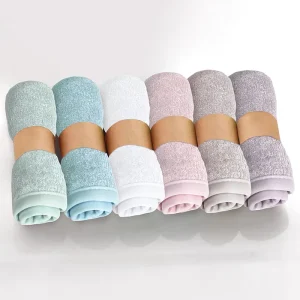 6 Pack Soft Custom Logo Soft Face Hand Bath Towels Organic Bamboo Washcloths for Newborn Baby