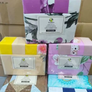 6 Piece Bed Sheet Set Anti-Wrinkle Fabric Smooth Sheet Pillowcase Set for Home and Apartment