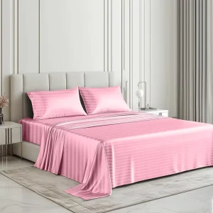 6 Piece Bedding Collection Silky Soft Smooth Wrinkle Resistant Satin Bed Sheet Set