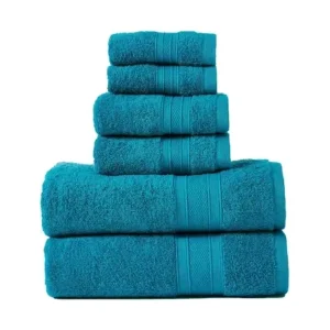 6 piece Green Towel Set 2 Bath Towels 2 Hand Towels 2 Washcloths 100% Cotton Terry Bath Towels Customizable