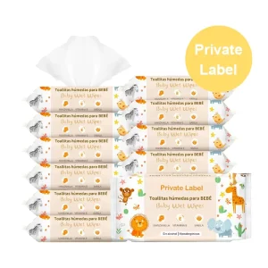 60 Sheets 12 Packs Fragrance Free Newborn Baby Wipes Natural Plant Based Formula Baby Wet Tissues by the Box