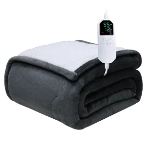 60″x 50″ Portable Cozy Electric Blanket Quilted Folded Wearable Heated Warmer for Home Use Flannel Temperature Control