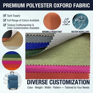 600D Cationic Abrasion-Resistant Polyester Waterproof Jacquard Oxford Fabric for Handbags Backpacks Luggage Tents