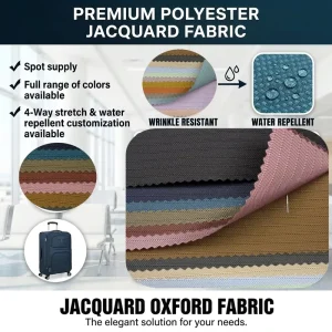 600D Horizontal Stripe PU Coated Polyester Jacquard Oxford Fabric for Handbags Backpacks Luggage Tents