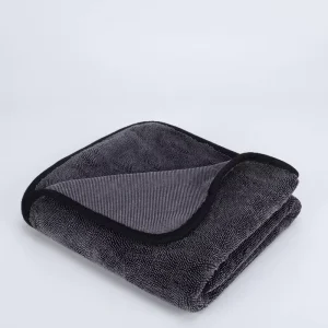 600GSM 40x60cm 60x90cm Fast Shipping Grey Super Absorbent Quick Dry Microfiber Auto Wash Twisted Loop Car Drying Cloth