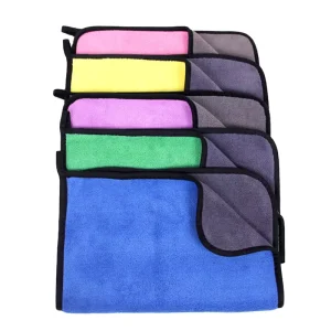 600GSM Microfiber Double sided Coral Fleece Absorbent Square Car Wash Towel Polishing Kitchen Towel Drying Cleaning Cloth